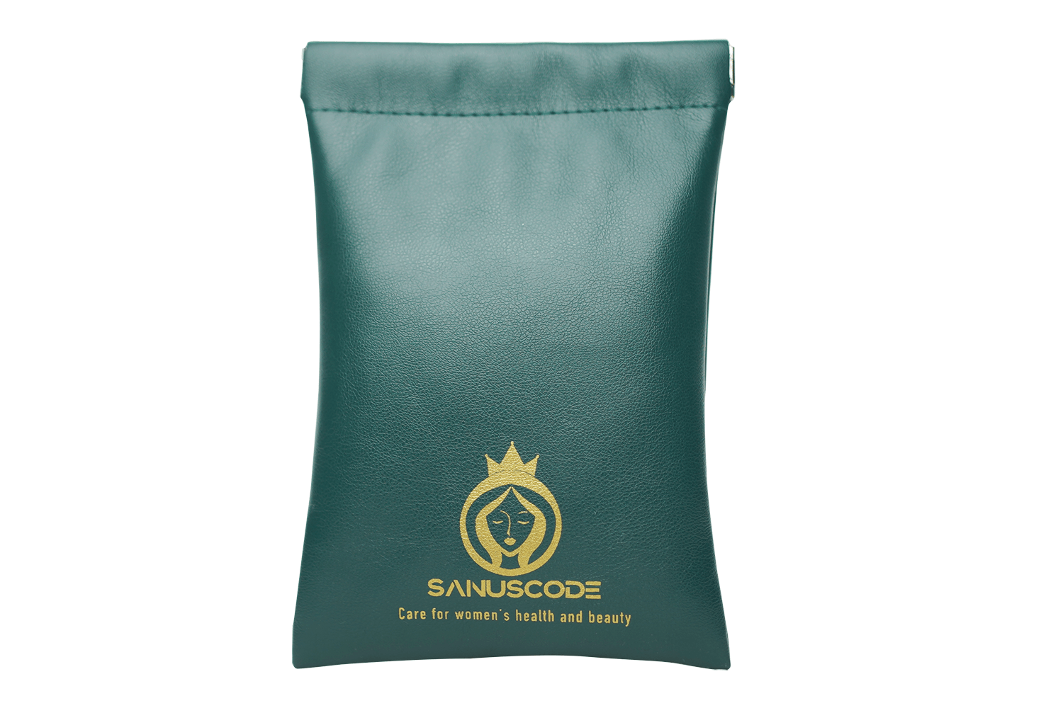 green pu leather gua sha stone pouch storage bag